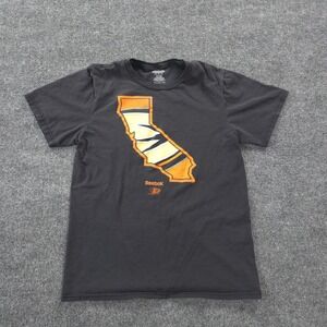Anaheim Ducks Shirt Mens Medium Black State Graphic Logo Hockey‎ NHL Reebok